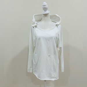 DKNY Sport  Hoodie Cotton Sweatshirt Activewear White‎ Women's Size SP